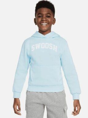 Nike Sportswear SWOOSH Big Kids' Pullover Hoodie (Blue) Size Small